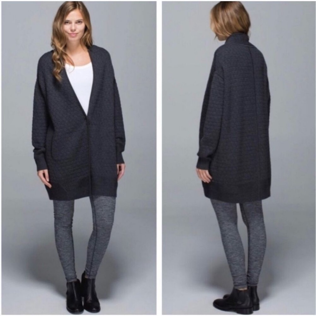 Lululemon Cardi All Day Size Xs/Small Oversized Dark Grey